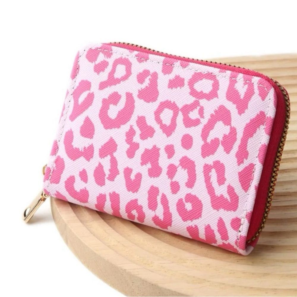 NEW New Fashion Leopard Card Case Mini Zippy Wallet